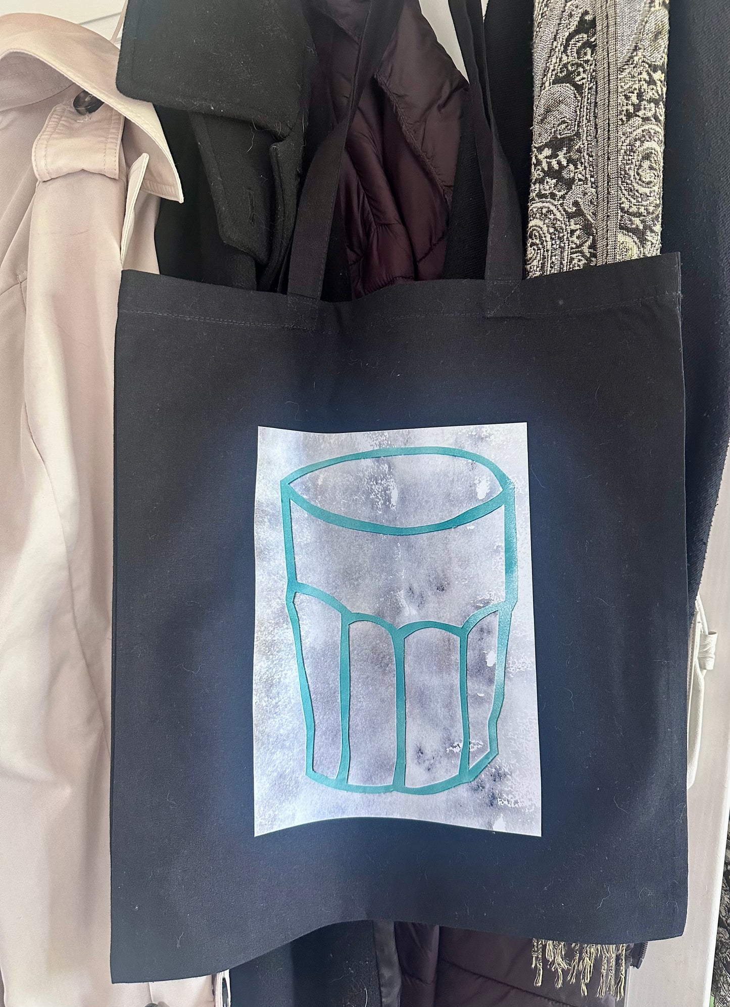 Totebag GLAS GRÜN schwarz