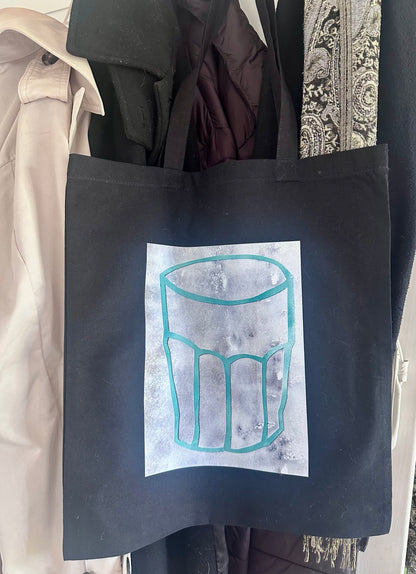 Totebag GLAS GRÜN schwarz