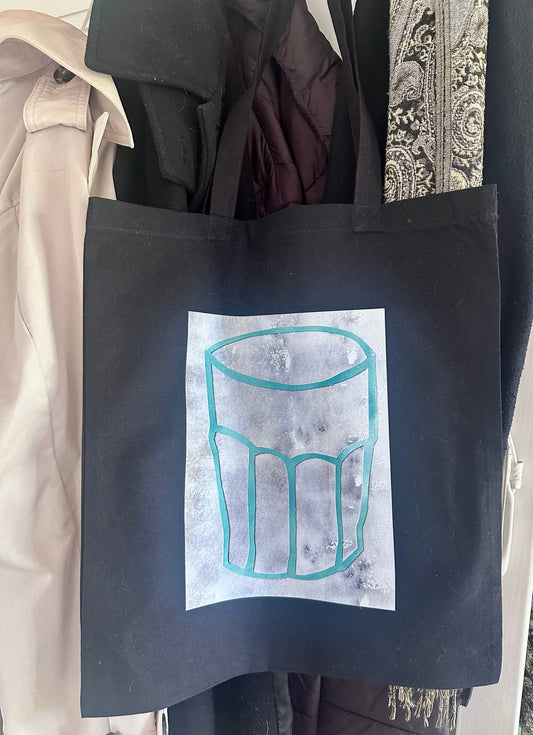 Totebag GLAS GRÜN schwarz