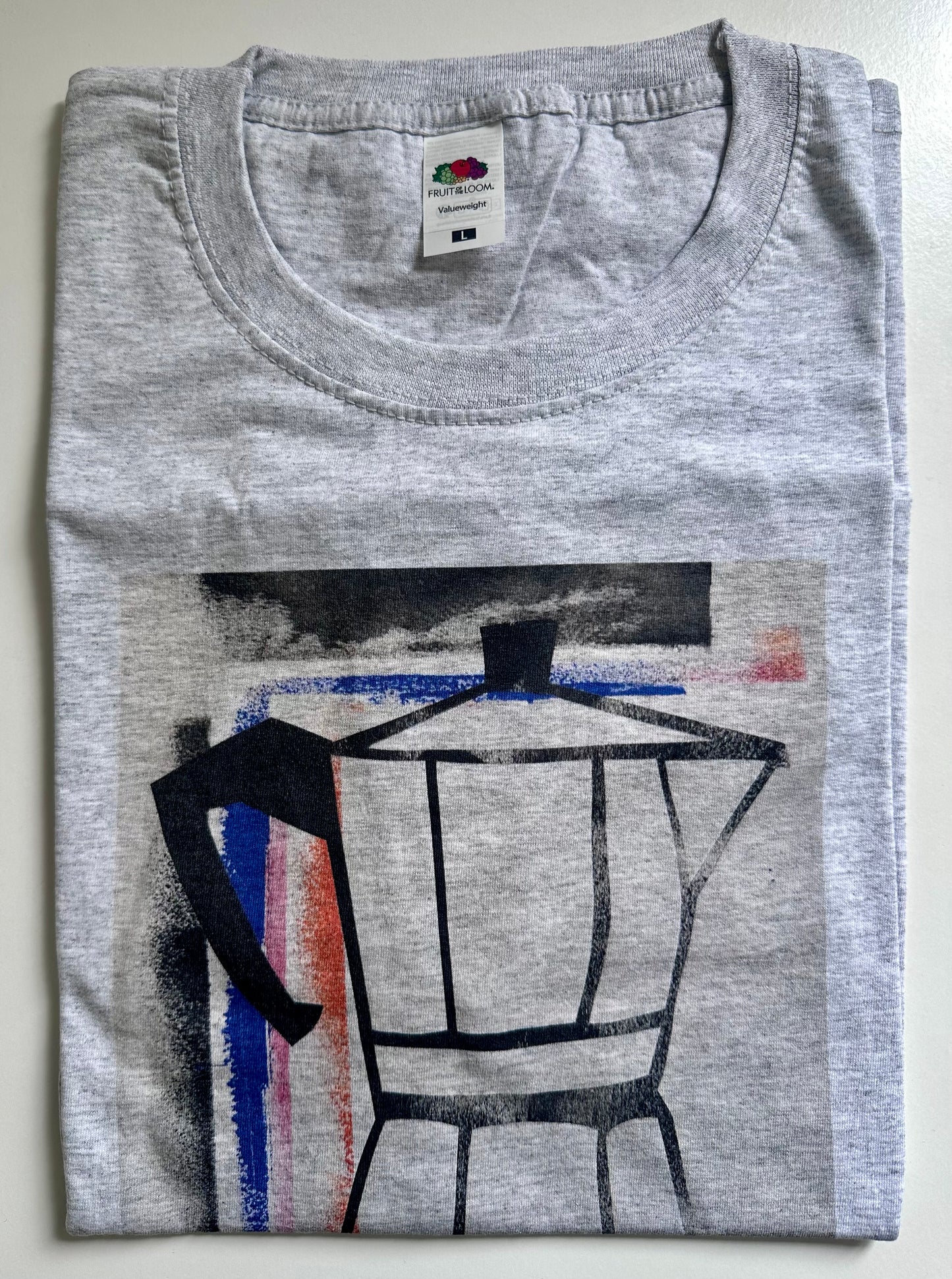 T-Shirt KAFFEE L grau méliert