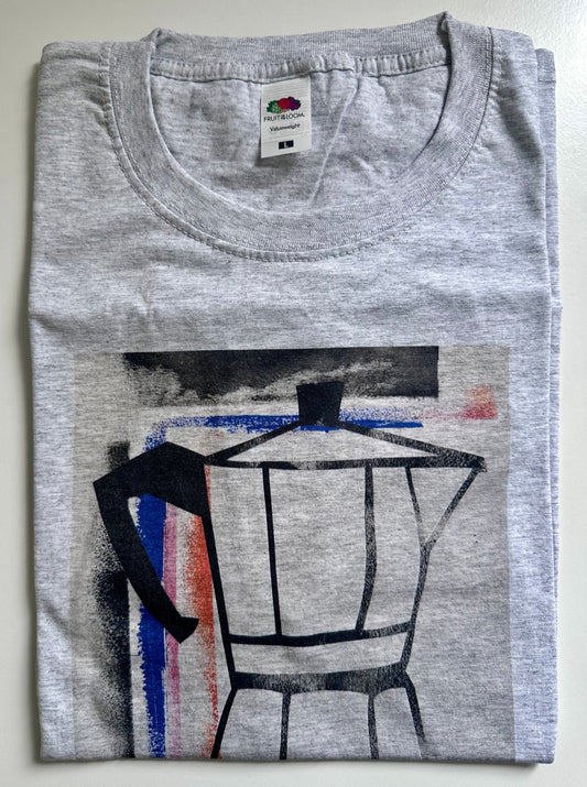 T-Shirt KAFFEE L grau méliert