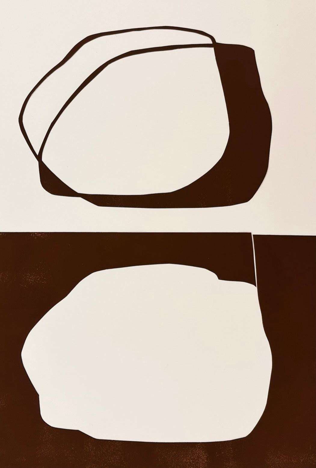 Print HANS dunkelbraun/offwhite 50x70