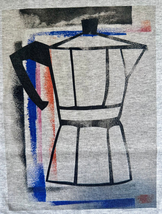T-Shirt KAFFEE L grau méliert